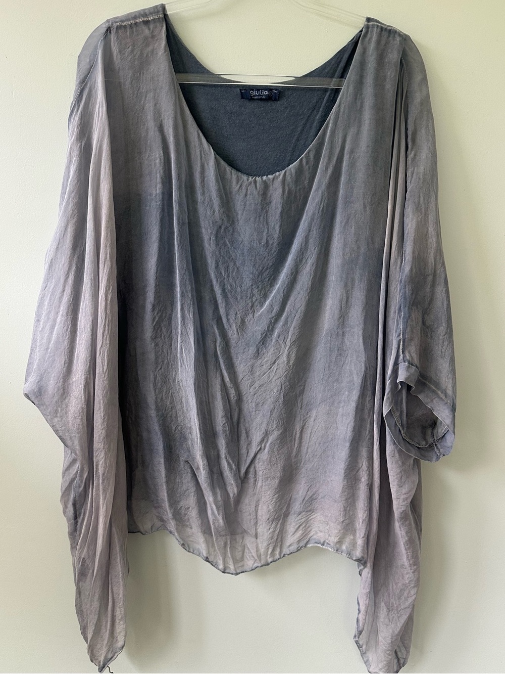 giulia kimono sleeve silk top XL